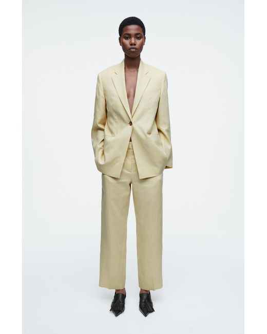 COS Yellow Leinenhose Mit Schmalem Bein