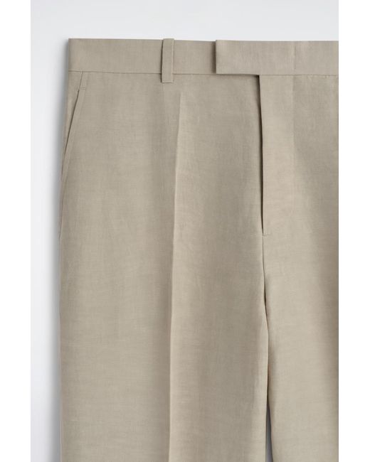 COS Natural Linen-Blend Relaxed-Fit Straight-Leg Trousers for men