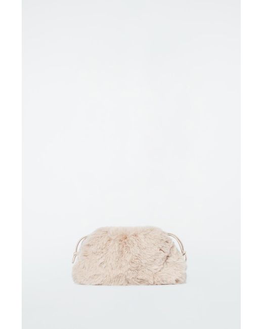 COS White Cavatelli Mini Clutch Bag