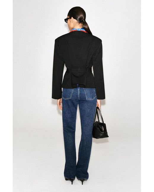 COS Black Belted Peplum Jacket