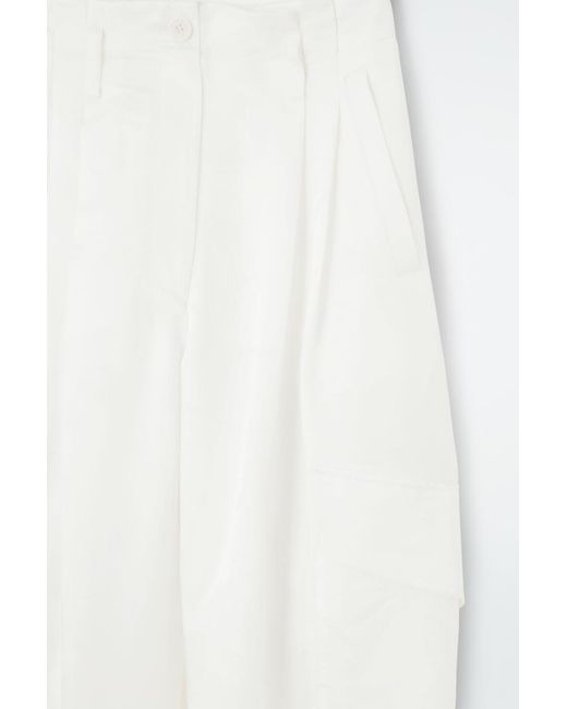 COS White Floral Jacquard Utility Pants