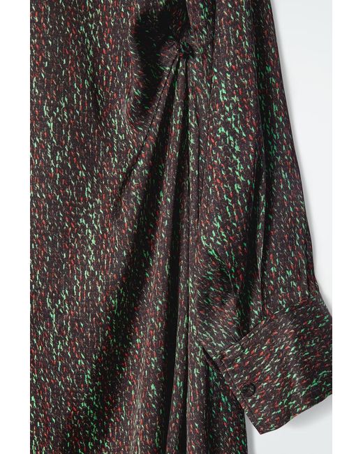 COS Scarf-detail Printed Midi Dress in Black | Lyst UK COS Scarf-detail Printed Midi Dress in Black | Lyst UK