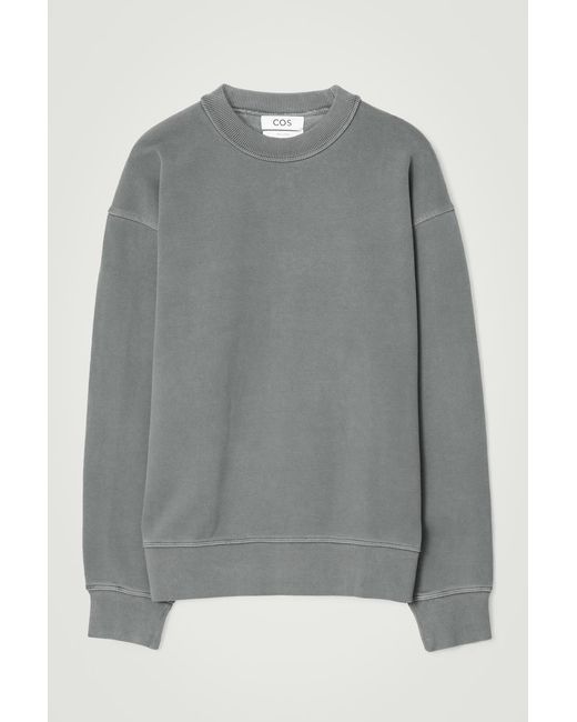 COS Gray Relaxed Washed-Cotton Sweatshirt for men