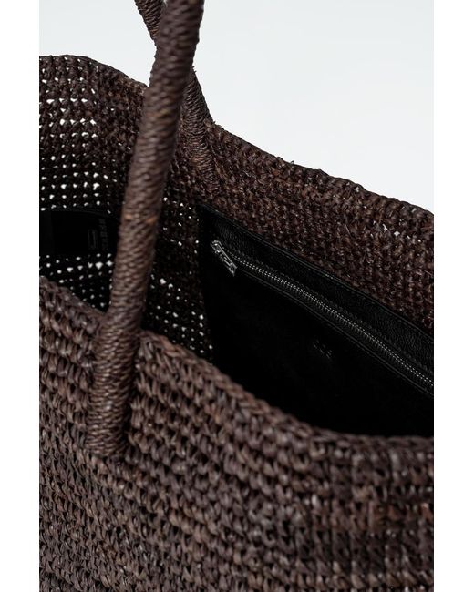 COS Brown Hand-woven Tote Bag - Raffia