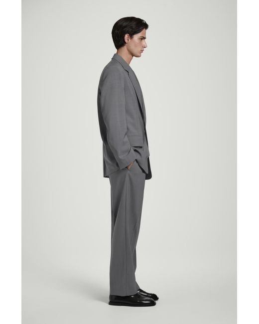 COS Gray Fluid Lightweight Wool Blazer for men