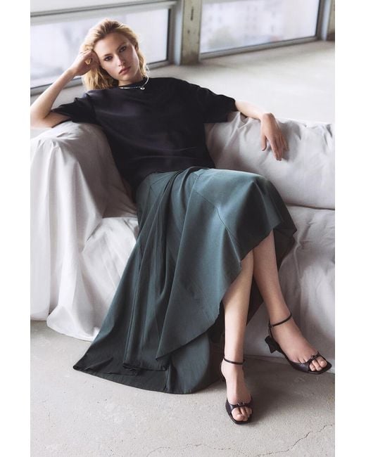 COS Black Oversized Satin T-Shirt