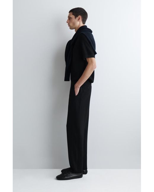 COS Black Double-Faced Regular-Fit Straight-Leg Joggers for men