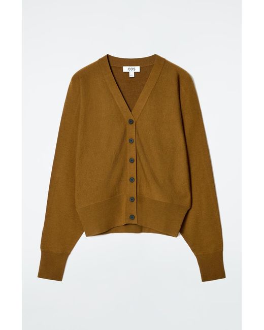 COS Natural Batwing-sleeve Merino Wool Cardigan