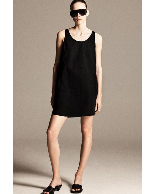 COS Black Jersey-Panelled Nylon Mini Dress