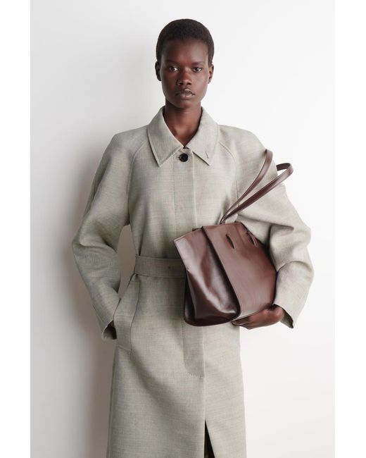 COS Brown Monument Tote Bag