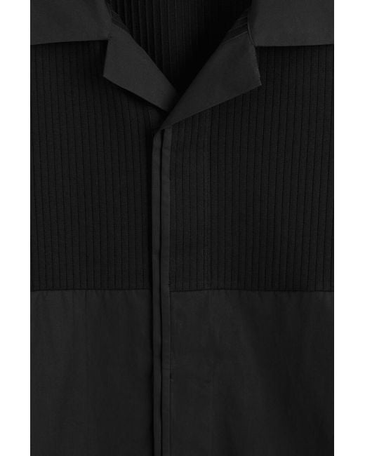 COS Black Relaxed Contrast-Panel Shirt for men