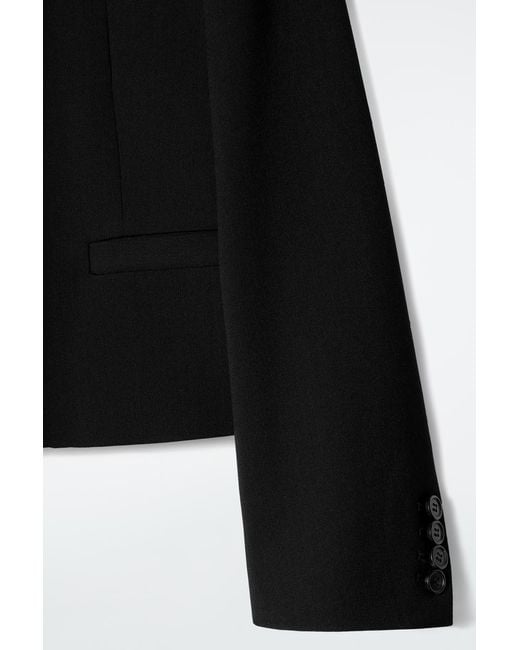 COS Black Short Wool Blazer