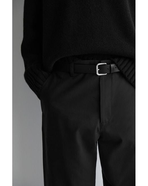 COS Black Cotton Regular-Fit Straight-Leg Chinos for men