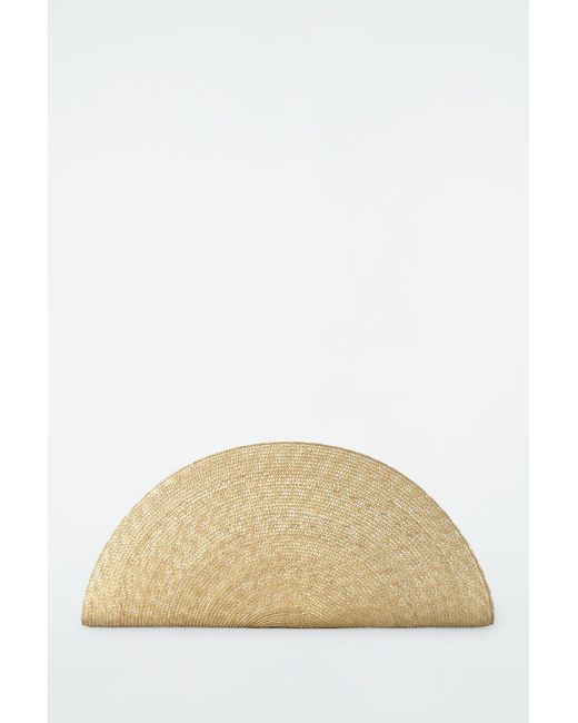 COS Natural Oversized Soleil Clutch Bag - Straw