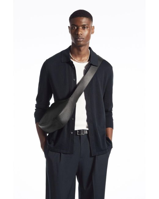 COS Black Crossbody Saddle Bag - Leather for men