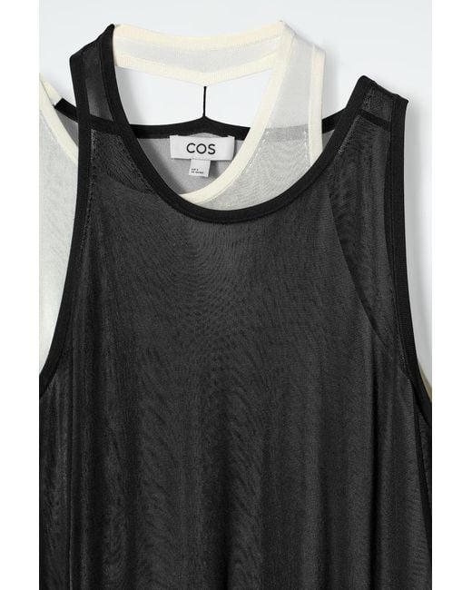 COS Black Layered Knitted Midi Dress