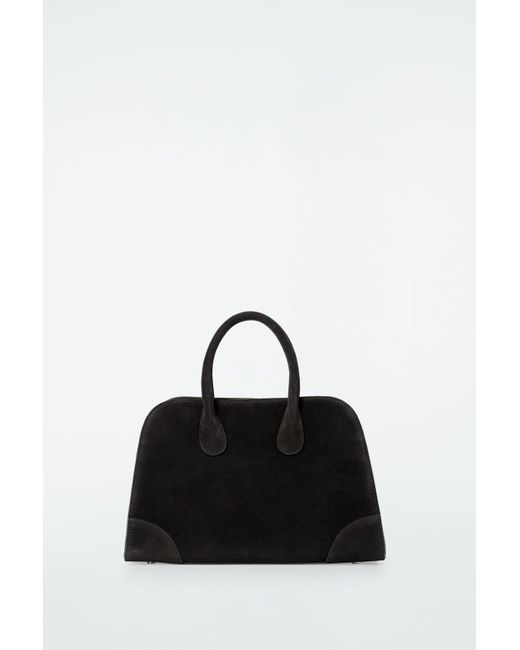COS Black Mini Studio Bowling Bag - Suede