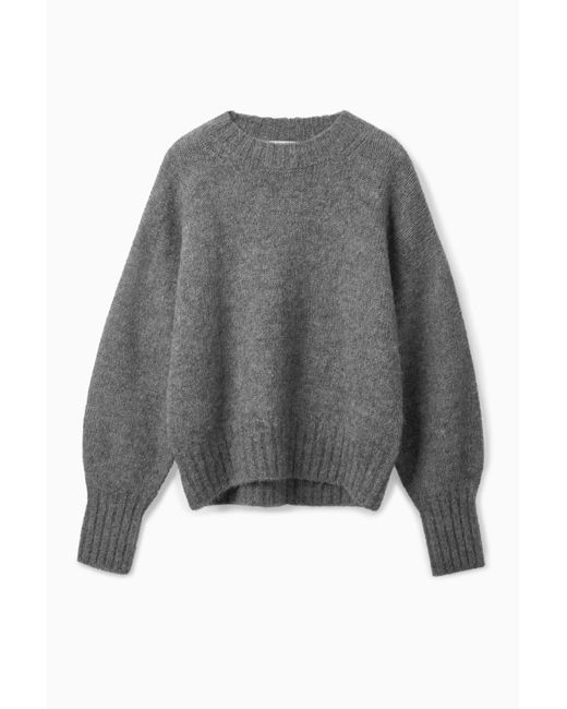 COS Gray Loose-fit Cropped Sweater
