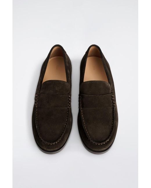 COS White Suede Penny Loafers for men