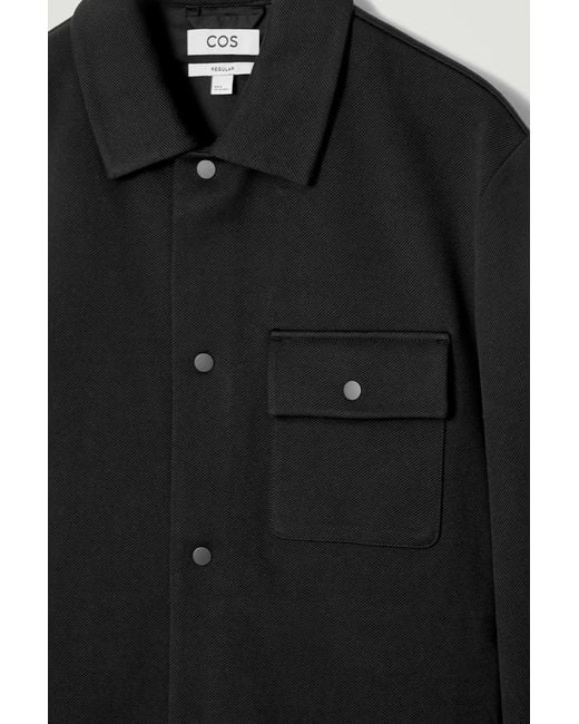 COS Black Jersey-Twill Shirt Jacket for men