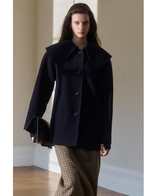 COS Blue Collared Double-Faced Wool Jacket
