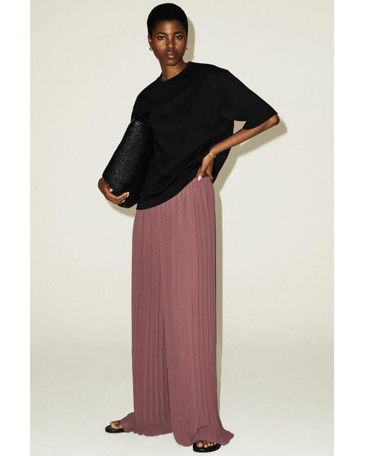 COS Purple Pleated Georgette Pants