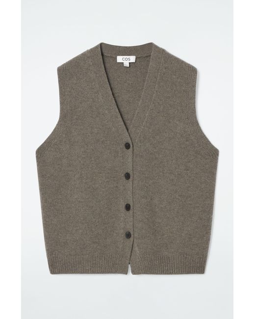 COS Brown Knitted Cashmere-blend Vest