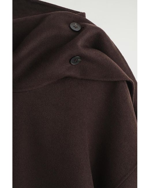 COS Black Double-Faced Wool Cape