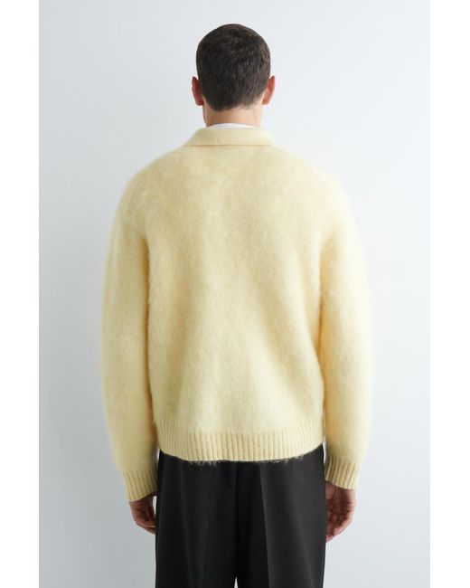 COS Yellow Brushed Mohair-Blend Polo Sweater for men