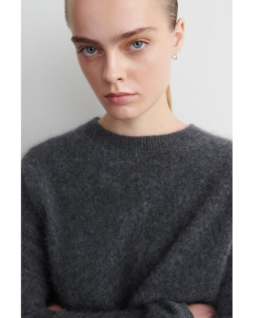 COS Blue Brushed-Cashmere Crew-Neck Sweater