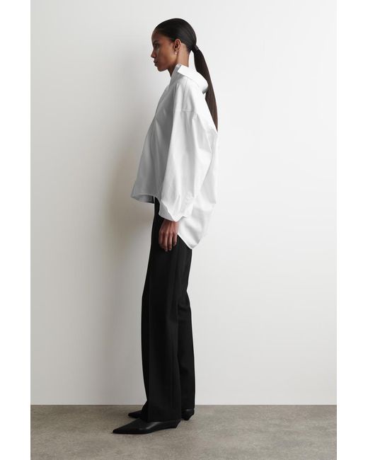 COS White Open-Collar Cotton Shirt