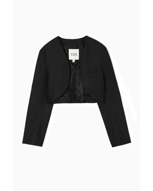 COS Black Tailored Cropped Bolero Jacket