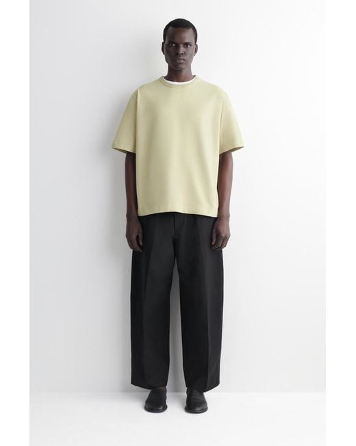 COS White Relaxed Garment-Washed Cotton T-Shirt for men