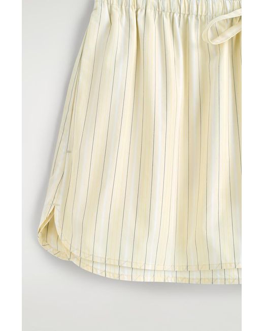 COS Natural Layered Drawstring Cotton-Poplin Shorts