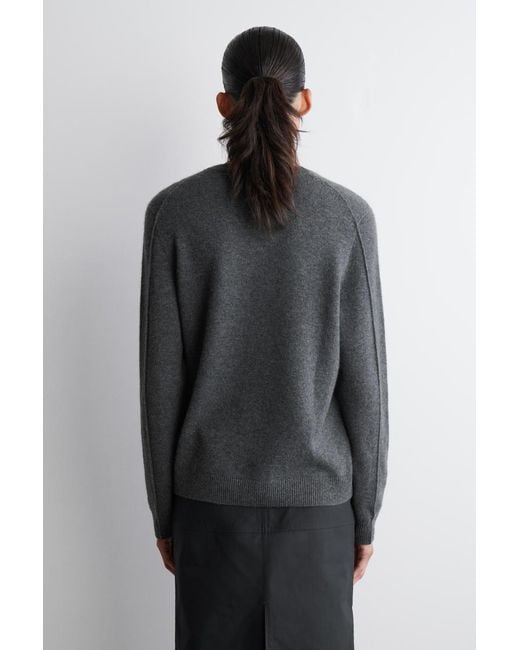 COS Gray Cashmere Crew-Neck Jumper