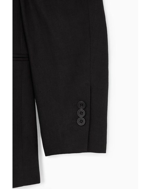 COS Black Regular Single-breasted Linen Blazer for men
