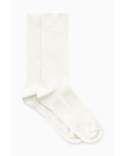 COS White 2-pack Ribbed Socks