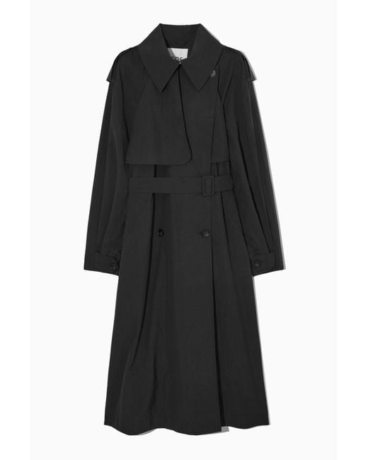 COS Black Oversized Lightweight Trench Coat