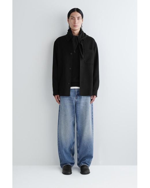 COS Black Double-Faced Wool Overshirt for men
