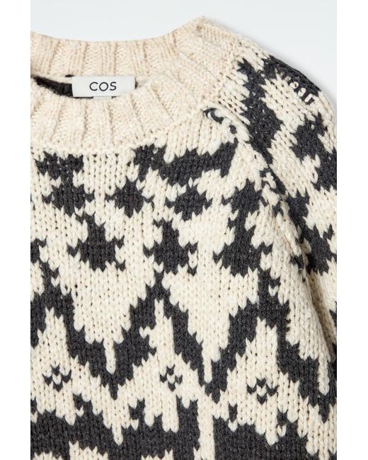 COS White Fair-isle Wool Jumper