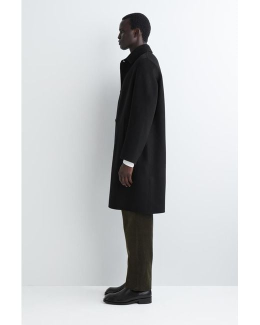 COS Black Double-Faced Wool Long Car Coat for men