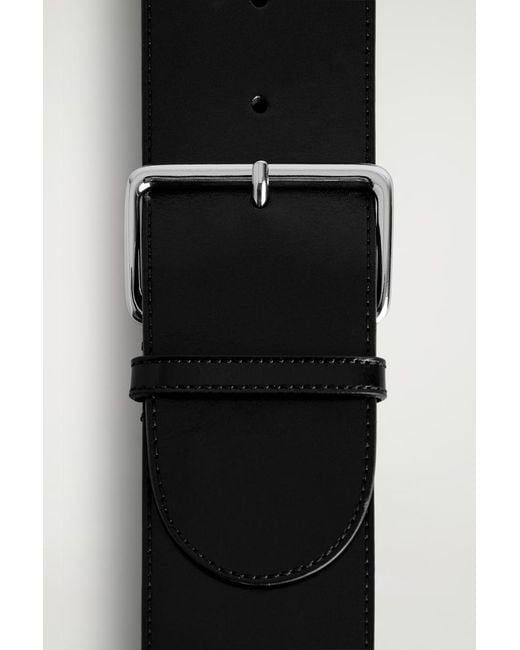 COS Black Wide Leather Belt