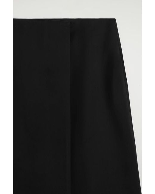 COS Black Satin Wrap Skirt