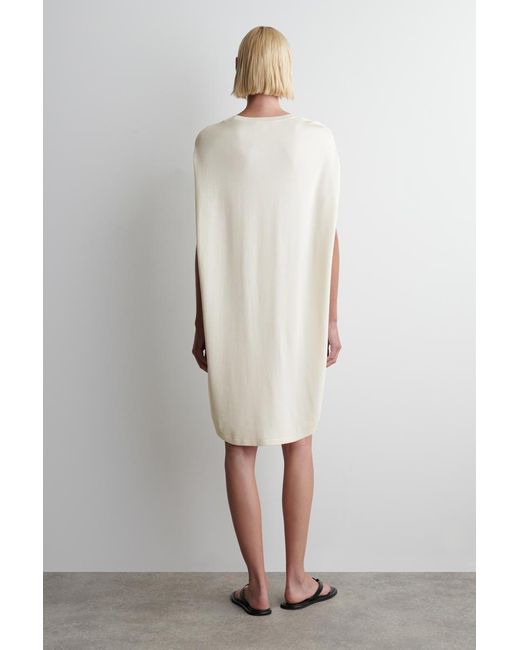 COS White Circle-Cut Knitted Dress
