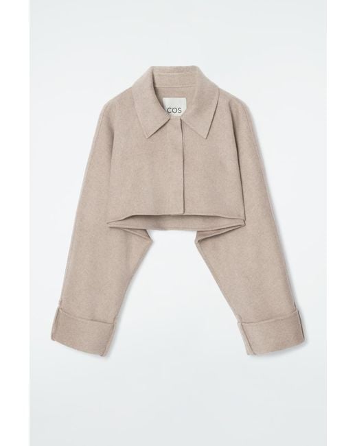 COS Natural Cropped Double-faced Wool Jacket