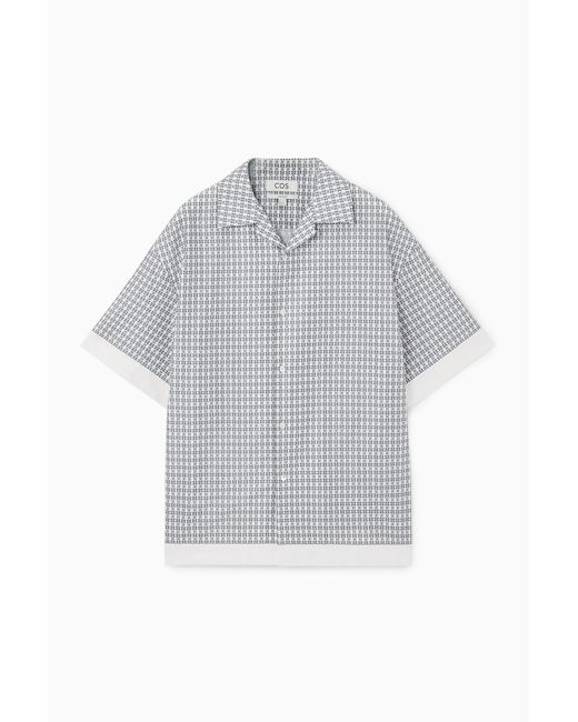 COS Gray Oversized Printed Short-sleeved Shirt for men