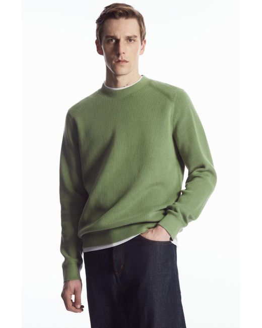 COS Green Ribbed-knit Sweater for men