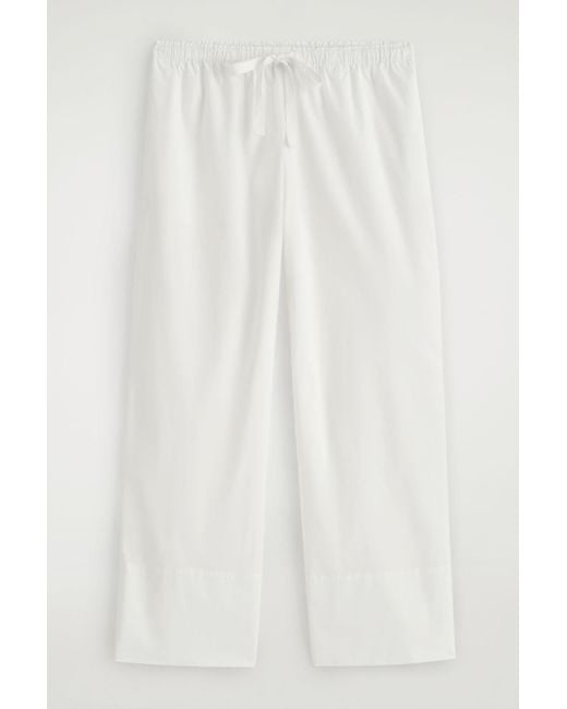 COS White Drawstring Cotton Pants
