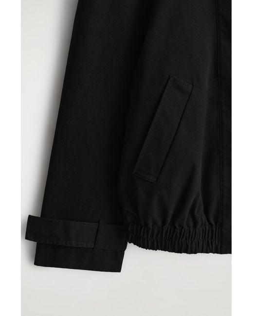 COS Black Rounded Cotton Blouson Jacket