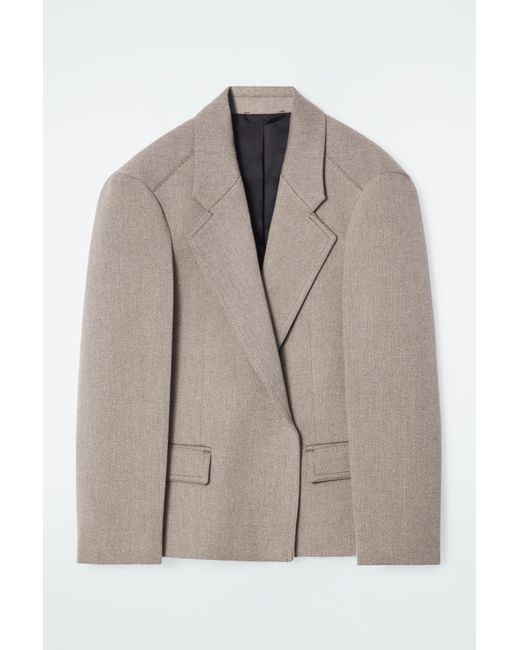 COS Brown Oversized EXAGGERATED-SHOULDER Blazer